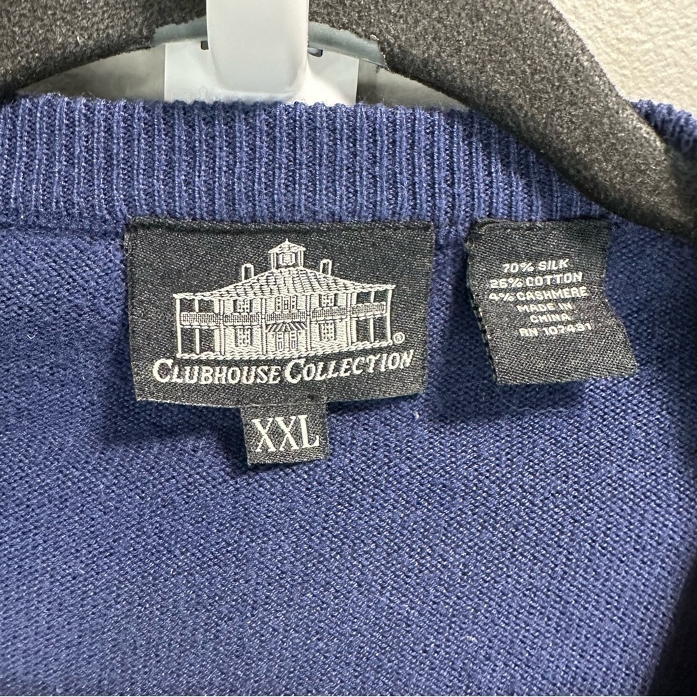Masters Clubhouse Collection Silk Cashmere Blend V Neck Golf Sweater - Picture 4 of 4